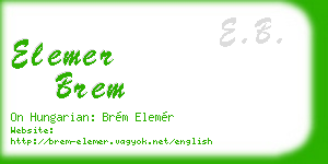 elemer brem business card