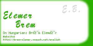 elemer brem business card